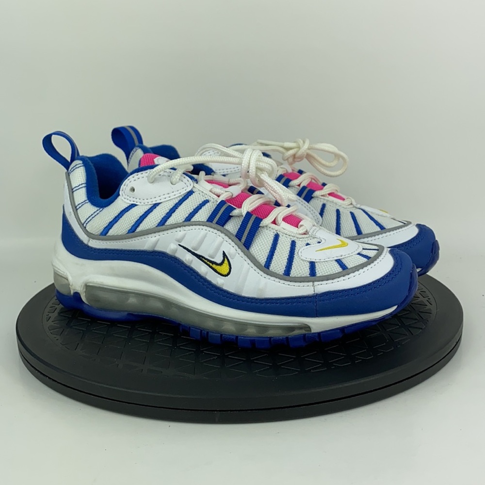 Nike Air Max 98 GS White/Blue Athletic Running Shoes BV4872-101 Women's Size 5.5 - Picture 3 of 12